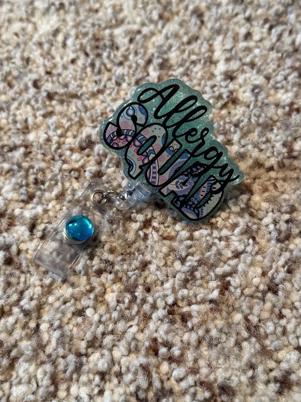 Allergy Alert Badge Reel with Blue Accent